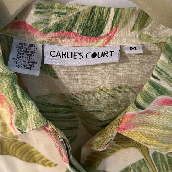 100% Linen Vintage Carlie’s Court Sleeveless Blouse Size Medium M - Picture 2 of 3